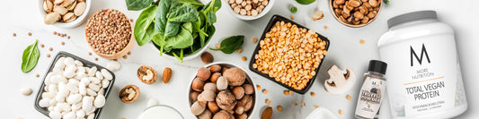 Verschiedene hochwertige vegane Proteinquellen